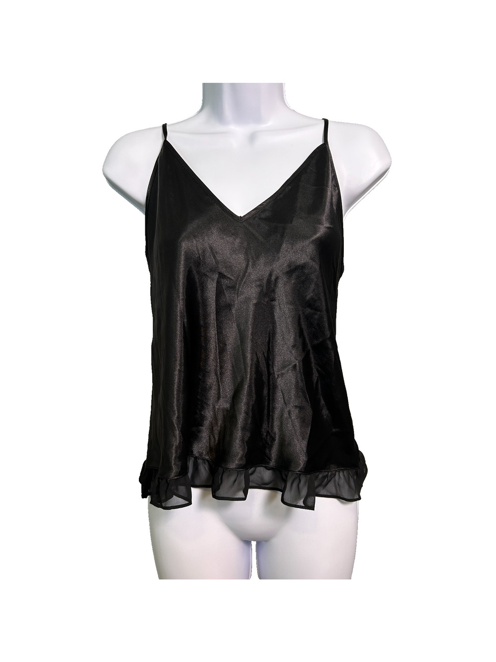 In Bloom by Jonquil Satin Camisole Womens M Black Intimate Sexy Dainty Feminine